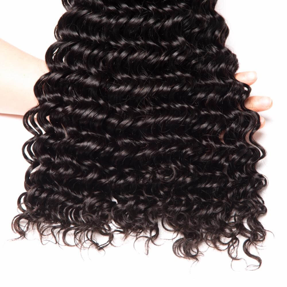 [Abyhair 10A] Deep Wave Human Hair 1 Bundle Unprocessed Virgin Hair Weave 105g