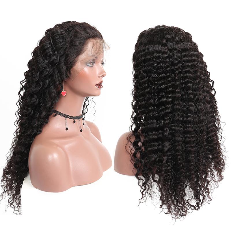 13x4 Curly Lace Front Human Hair Wigs Pre Plucked With Baby Hair For Women