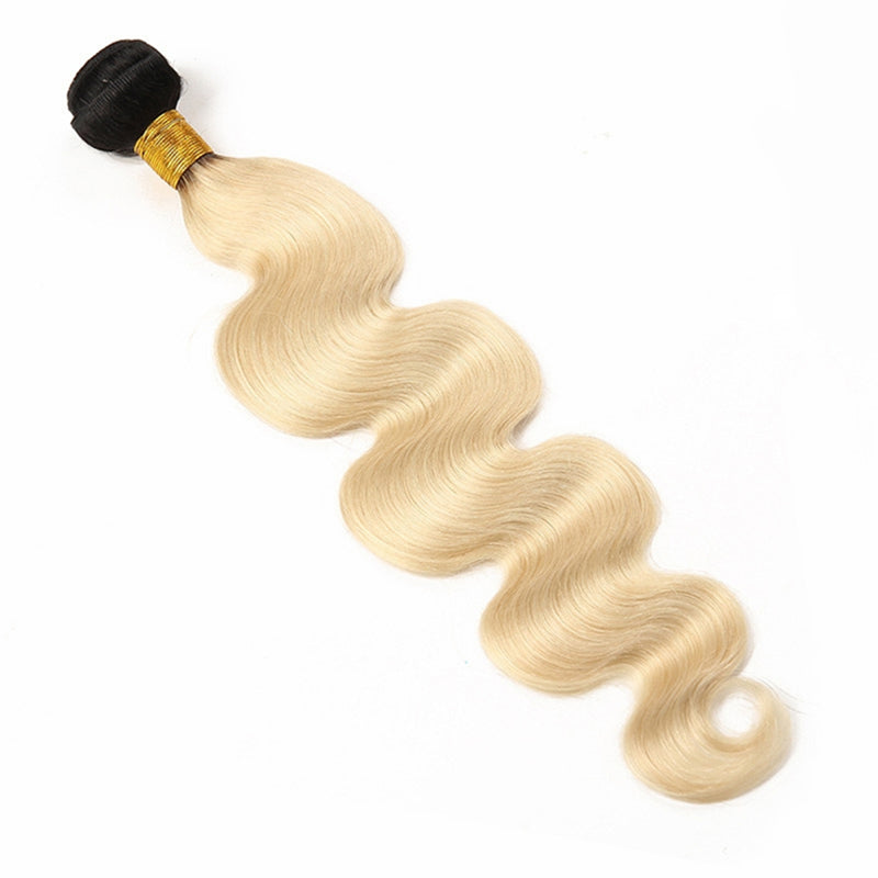 [Abyhair 10A] Ombre 1B/613 Color Body Wave 1 Bundle Brazilian Virgin Human Hair Weave
