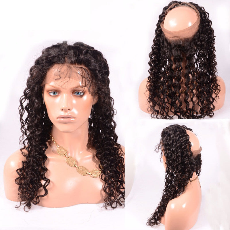 8A Virgin Deep Wave 360 Lace Frontal Natural Hairline Pre Plucked With Baby Hair