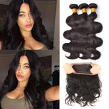 [Abyhair 9A] 360 lace Frontal Closure With 3 Bundles Malaysian Body Wave Hair Weave