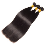 [Abyhair 10A] Peruvian Straight Hair 3 Bundles With 13x 4 Lace Frontal Closure With Baby Hair
