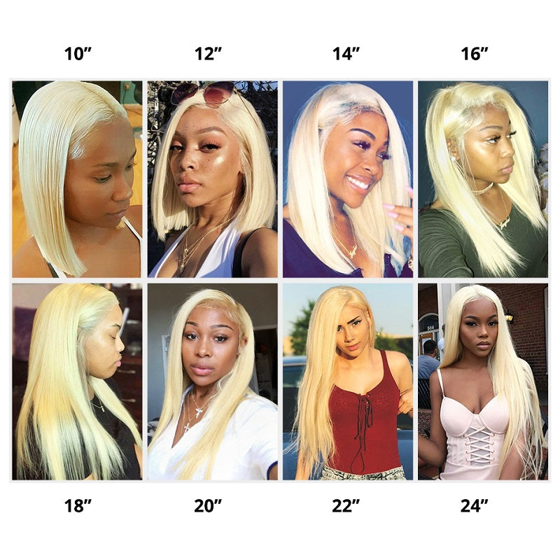 613 Blonde Straight Lace Front Wigs Human Hair Pre Plucked With Baby Hair