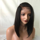 Medium Free Part Straight Synthetic Lace Front Wig Natural Black