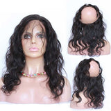 8A Virgin Body Wave 360 Lace Frontal Natural Hairline Pre Plucked With Baby Hair