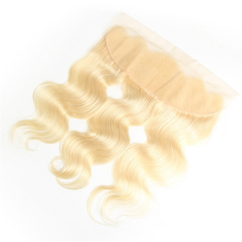 10A Virgin 613 Blonde Body Wave 13"x4" Lace Frontal Closure 130% Density