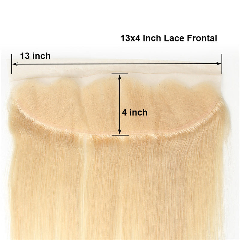 10A Virgin 613 Blonde Straight 13x4 Lace Frontal Closure 130% Density