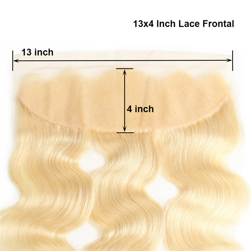 8A Virgin 613 Blonde Body Wave 13x4 Lace Frontal Closure With Baby Hair