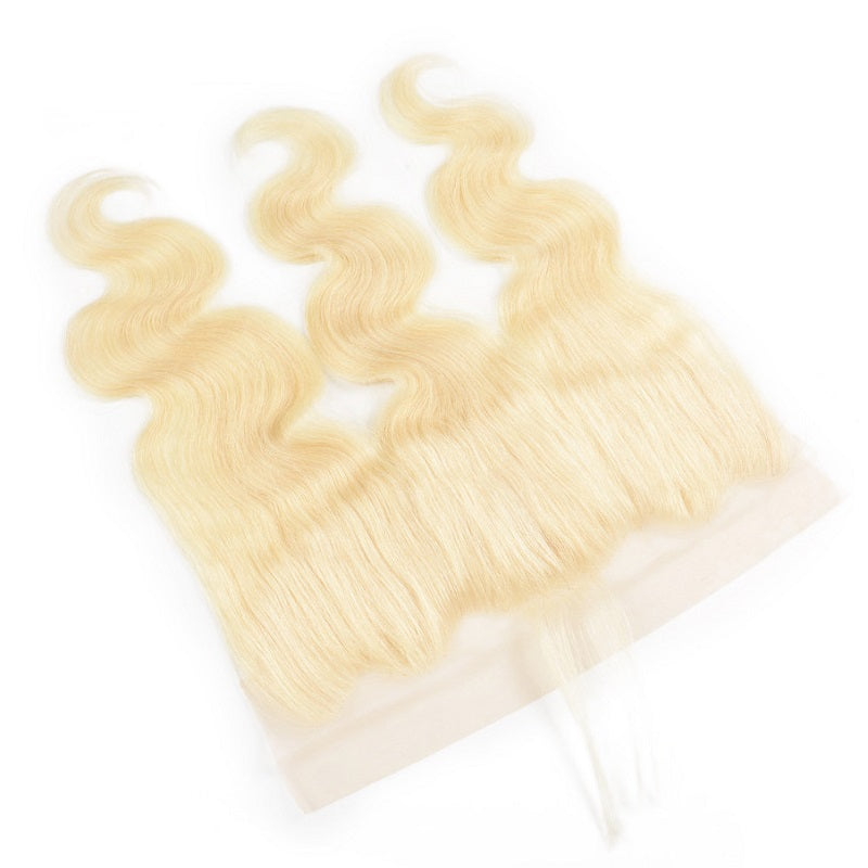 10A Virgin 613 Blonde Body Wave 13"x4" Lace Frontal Closure 130% Density
