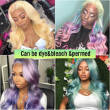 13x6 HD Transparent 613 Blonde Body Wave Lace Front Human Hair Wigs
