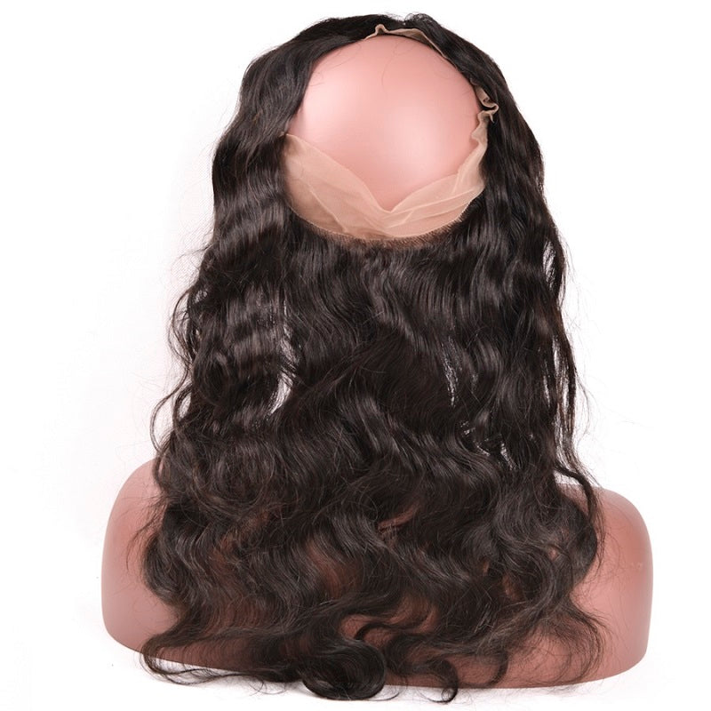 9A Virgin Body Wave 360 Lace Frontal Closure Bleached Knots 130% Density