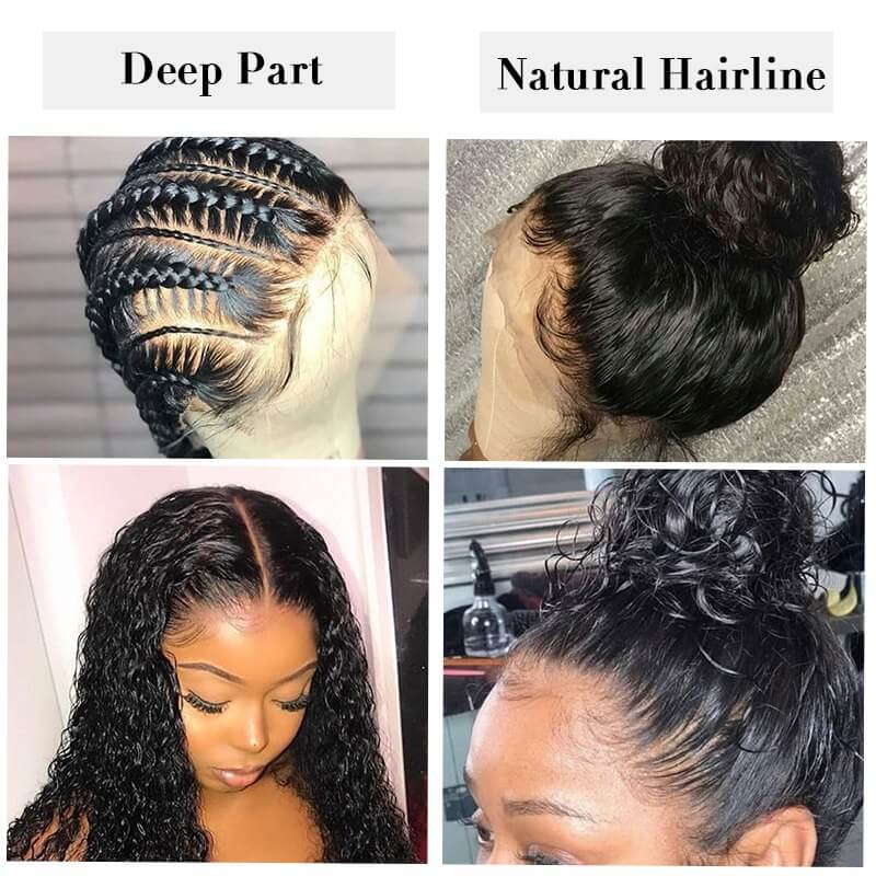 250% Density Deep Wave 360 Lace Frontal Human Hair Wig Pre Plucked With Baby Hair