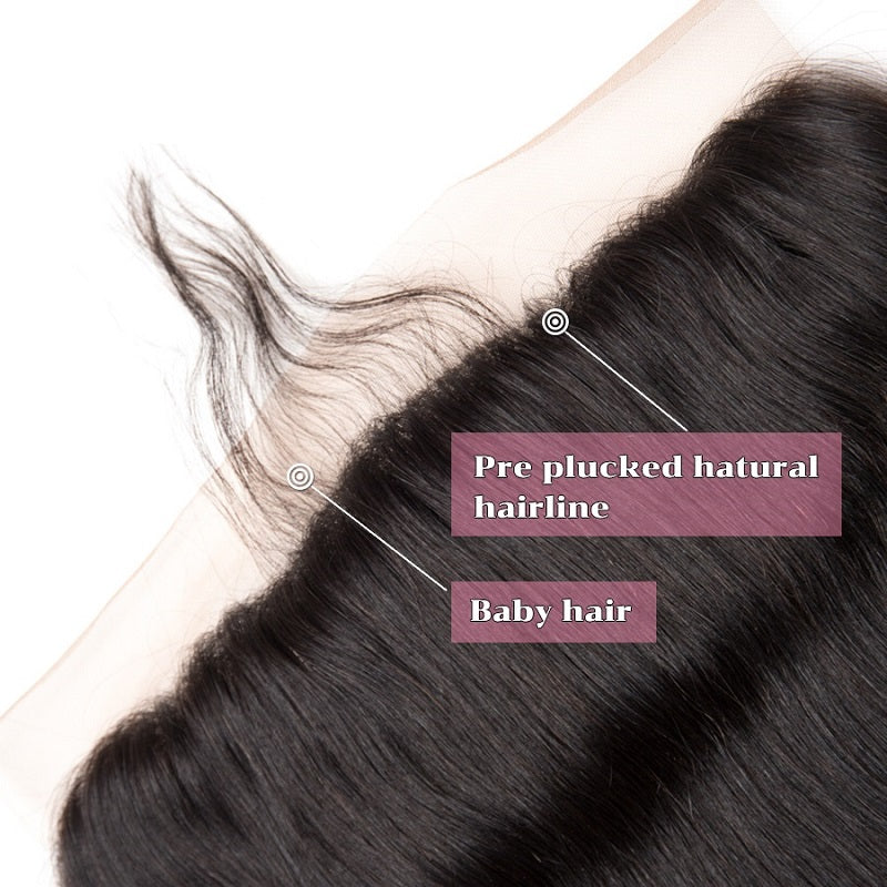 10A Virgin Straight Hair 13x4 Ear to Ear Lace Frontal Closure 130% Density