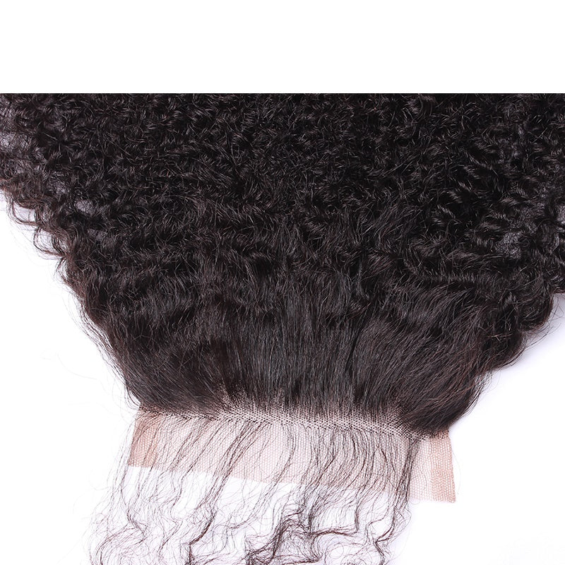 [Abyhair 10A] Virgin Afro Kinky Curly 4x4 HD Lace Closure 130% Density Human Hair
