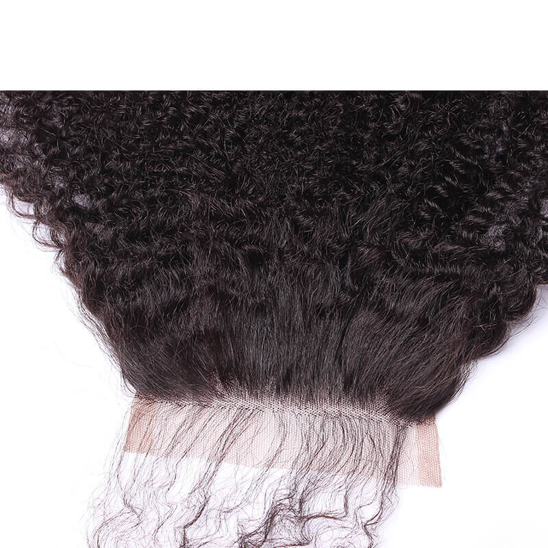 [Abyhair 10A] Afro Kinky Curly 5x5 Lace Closure Human Hair Swiss Lace Closure Pre Plucked With Baby Hair