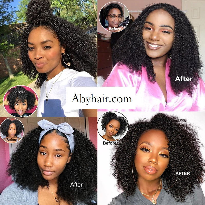 10A Afro Kinky Curly Hair Weave Brazilian 100% Natural Virgin Human Hair 4 Bundles Extension