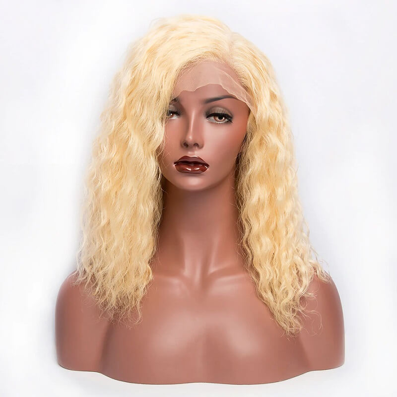 Transparent Lace 613 Blonde Wig Short Bob 13x4 Deep Wave Human Hair Wigs Pre Plucked With Baby Hair