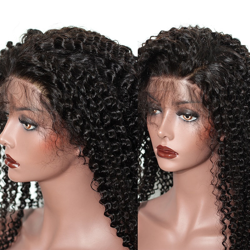 Kinky Curly 13x4 Lace Front Human Hair Wig Pre Plucked With Baby Hair For Women