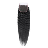 [Abyhair 10A] Kinky Straight 5x5 Lace Closure Human Hair Swiss Lace Closure Pre Plucked With Baby Hair
