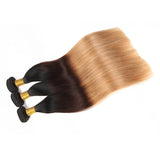 [Abyhair 10A] Ombre 1B/4/27 Brazilian Straight 3 Bundles Virgin Human Hair Weave