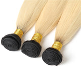 [Abyhair 10A] Ombre 1B/613 Color Straight 3 Bundles Brazilian Virgin Human Hair Weave