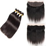 [Abyhair 9A] Straight Hair 13x 4 Lace Frontal Closure With 4 Bundles Indian Human Hair