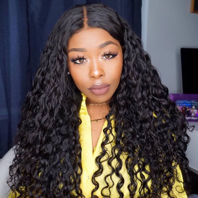 Water Wave 360 Lace Frontal Wig Lace Front Human Hair Wigs Pre Plucked With Baby Hair