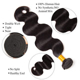 [Abyhair 10A] Brazilian Body Wave 4 Bundles With 13x 4 Lace Frontal Closure With Baby Hair