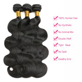 [Abyhair 8A] Body Wave Weave 3 Bundles With Lace Frontal 13x4 Closure Indian Remy Hair