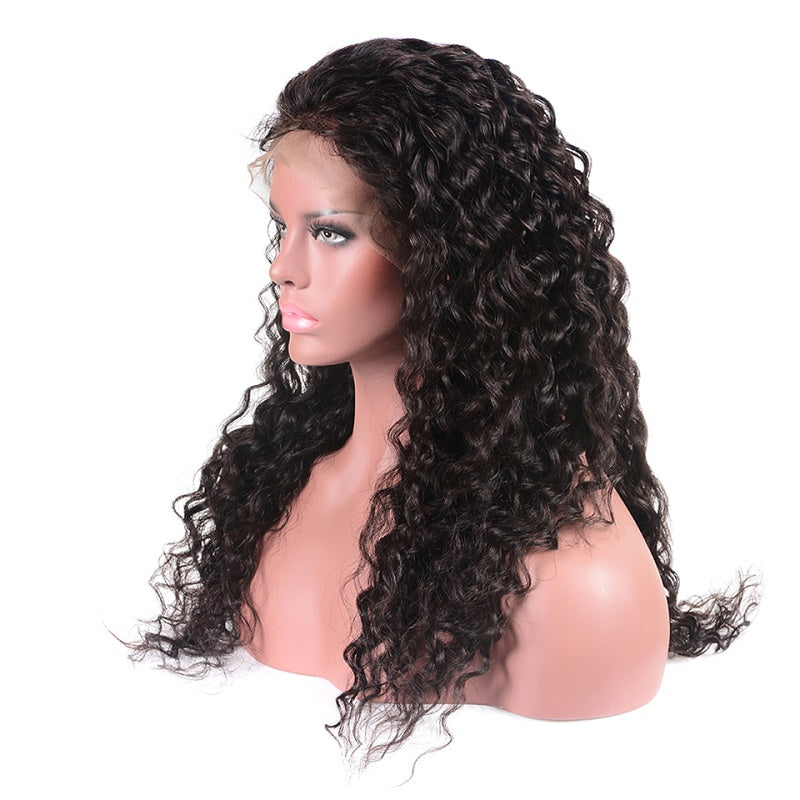 Water Wave 360 Lace Frontal Wig Lace Front Human Hair Wigs Pre Plucked With Baby Hair