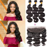 [Abyhair 9A] Body Wave 13x 4 Lace Frontal Closure With 3 Bundles Malaysian Human Hair