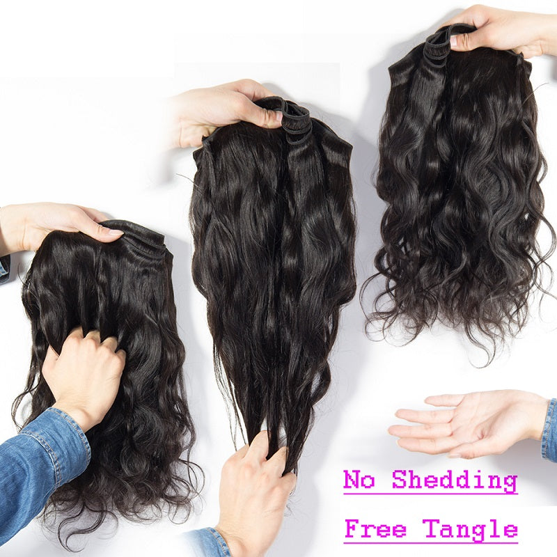 [Abyhair 10A] Malaysian Body Wave 4 Bundles With 13x 4 Lace Frontal Closure With Baby Hair