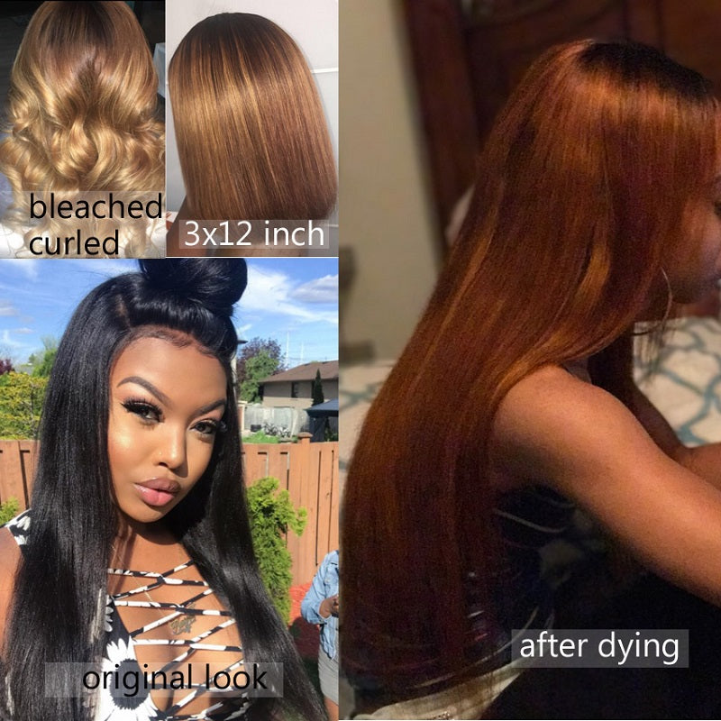 [Abyhair 10A] Malaysian Straight 4 Bundles With 13x 4 Lace Frontal Closure With Baby Hair