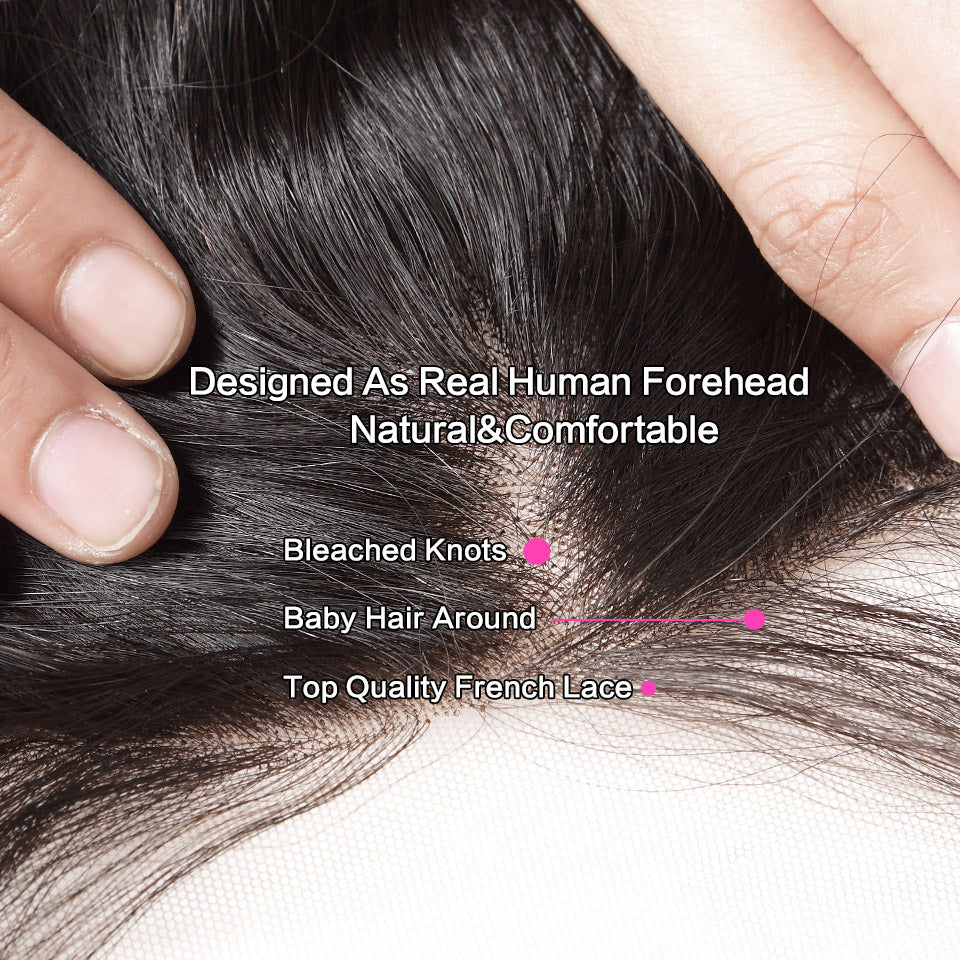 [Abyhair 9A] Straight Hair 13x 4 Lace Frontal Closure With 3 Bundles Peruvian Human Hair