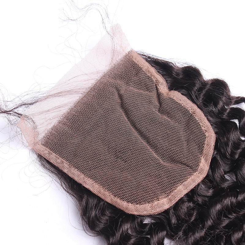 [Abyhair 9A] Deep Wave 3 Bundles With 4x4 Lace Closure Malaysian Human Hair