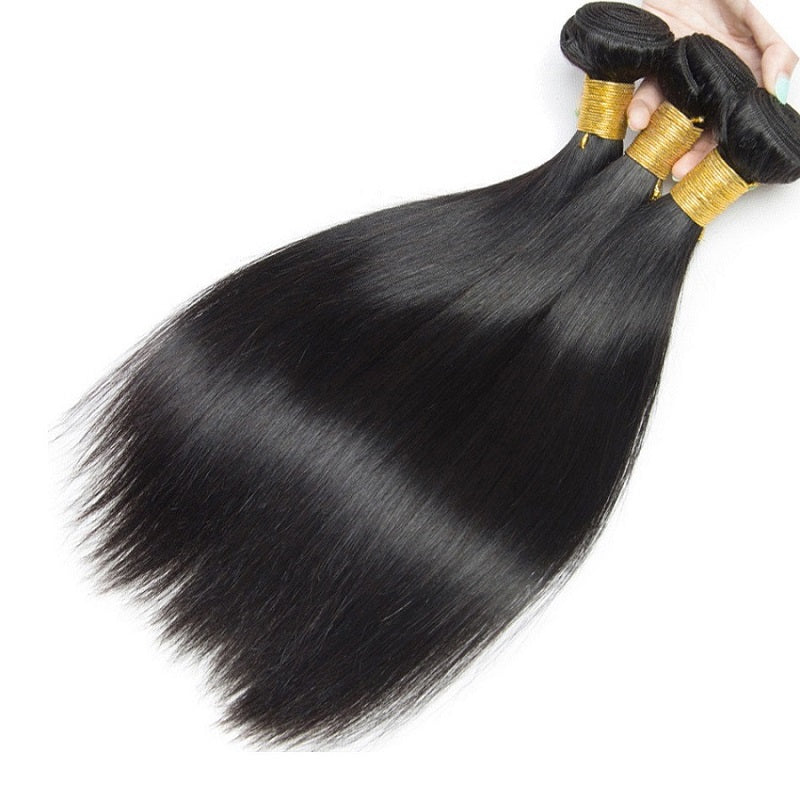 [Abyhair 10A] Peruvian Straight Hair 3 Bundles 100% Human Hair Weave Extensions