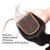 [Abyhair 9A] Body Wave Hair 4 Bundles With 4x4 Lace Closure Peruvian Human Hair