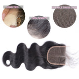 [Abyhair 9A] Body Wave Hair 4 Bundles With 4x4 Lace Closure Peruvian Human Hair
