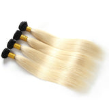 [Abyhair 10A] Ombre 1B/613 Color Straight 4 Bundles Brazilian Virgin Human Hair Weave