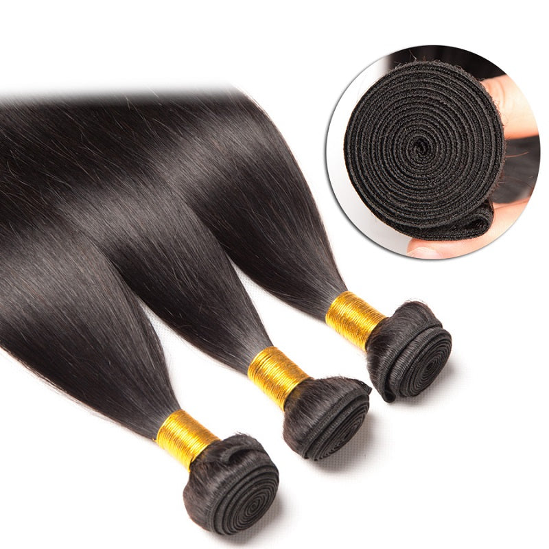 [Abyhair 10A] Indian Straight Hair 3 Bundles 100% Human Hair Weave Extensions