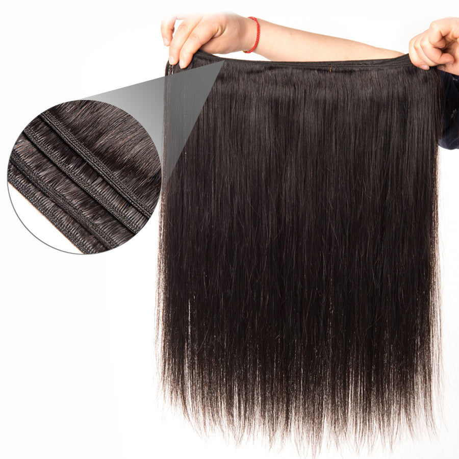 [Abyhair 10A] Malaysian Straight Hair 3 Bundles 100% Human Hair Weave Extensions