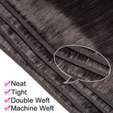 [Abyhair 9A] Straight Hair 3 Bundles With 4x4 Lace Closure Indian Human Hair