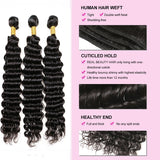 [Abyhair 10A] Malaysian Deep Wave 3 Bundles With 13x 4 Lace Frontal Closure With Baby Hair