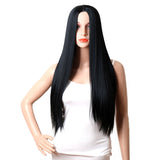 Long Straight Synthetic Wigs Natural Black Heat Resistant Synthetic Wigs 28 Inch Wig