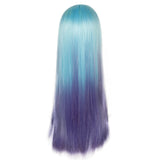 Heat Resistant Long Straight Cosplay Mermaid Wig Synthetic Hair Wigs Blue to Purple Wig