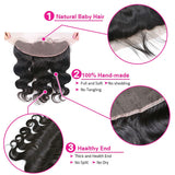 [Abyhair 10A] Malaysian Body Wave 4 Bundles With 13x 4 Lace Frontal Closure With Baby Hair