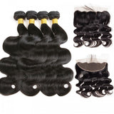 [Abyhair 8A] Body Wave 4 Bundles With Lace Frontal 13x4 Closure Indian Remy Hair